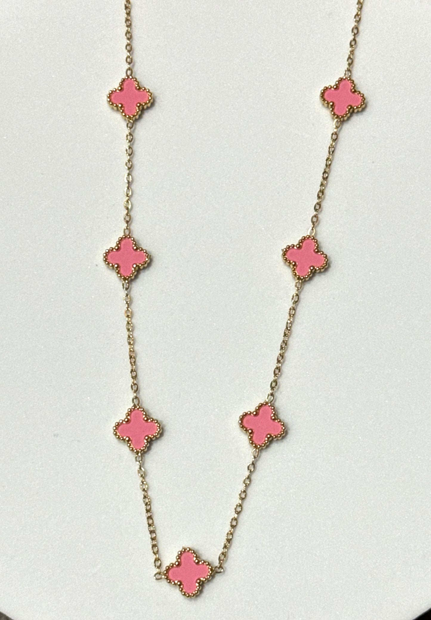 Pink Clover Necklace