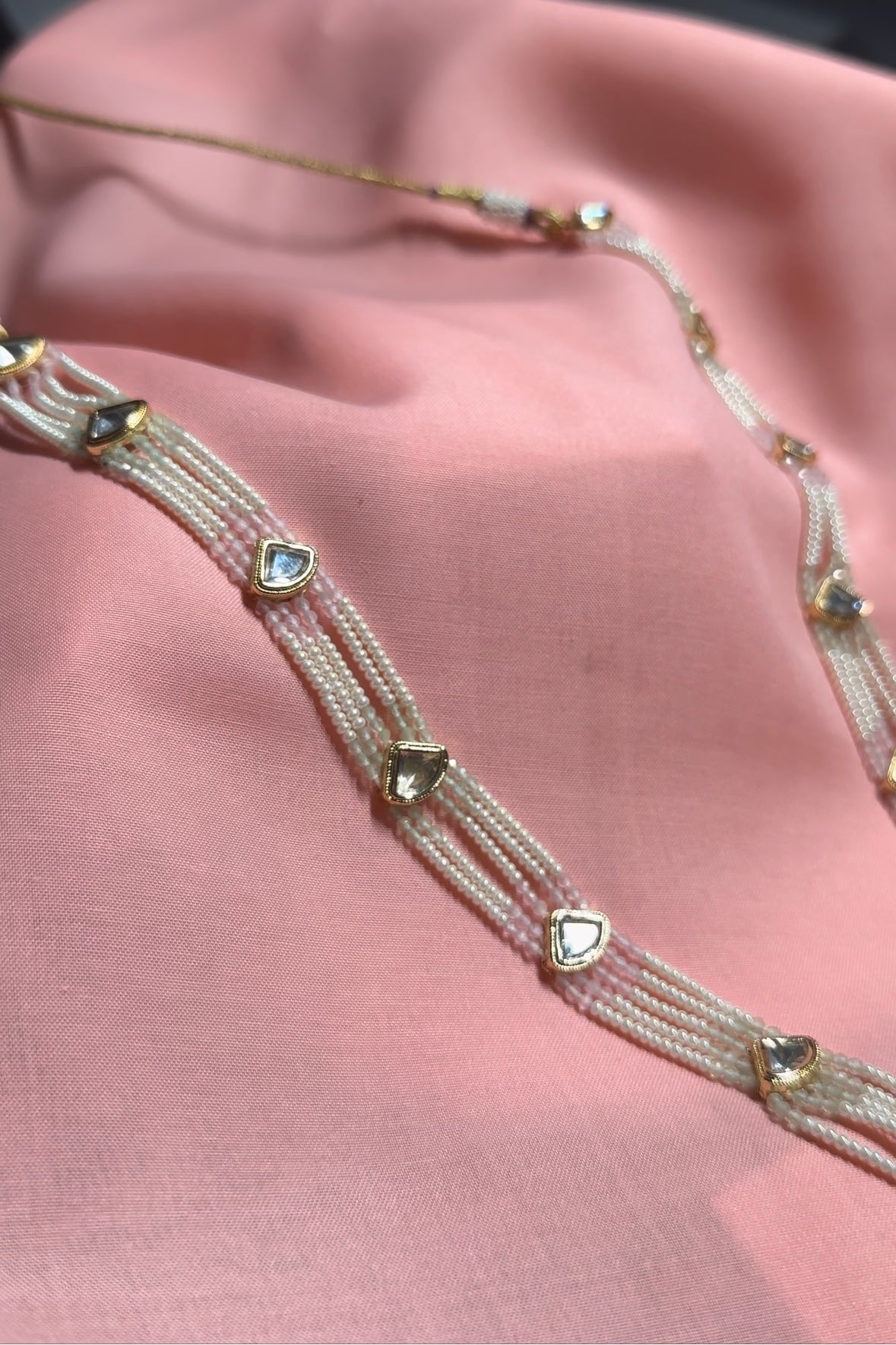 Pink Kundan Necklace set