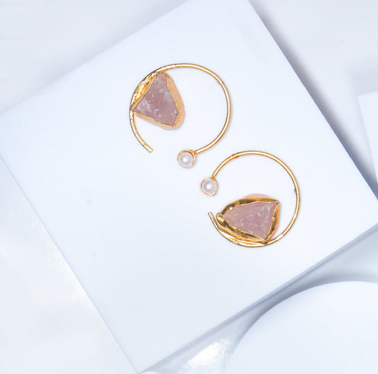 Pink Druzy Stone Earring